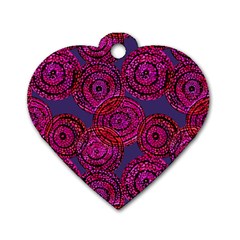 Unusual Circles  Abstraction Dog Tag Heart (one Side) by SychEva