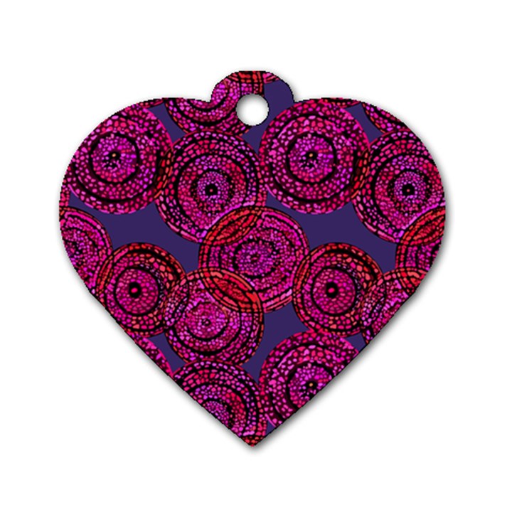 Unusual Circles  Abstraction Dog Tag Heart (Two Sides)