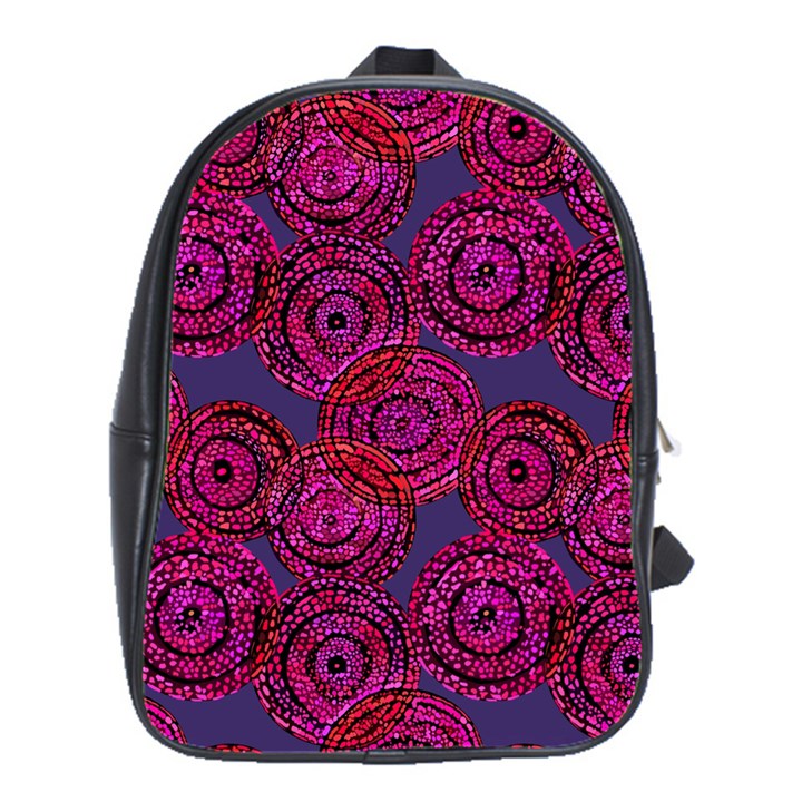 Unusual Circles  Abstraction School Bag (Large)