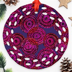 Unusual Circles  Abstraction Round Filigree Ornament (two Sides) by SychEva