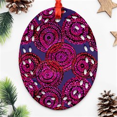 Unusual Circles  Abstraction Oval Filigree Ornament (two Sides) by SychEva