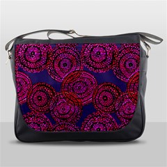 Unusual Circles  Abstraction Messenger Bag by SychEva