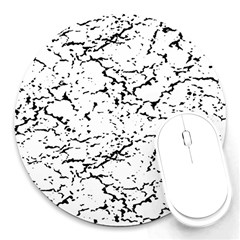 Black And White Grunge Abstract Print Round Mousepads