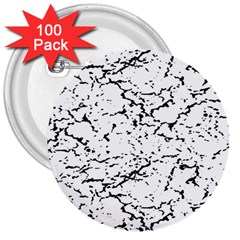 Black And White Grunge Abstract Print 3  Buttons (100 pack) 