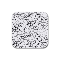 Black And White Grunge Abstract Print Rubber Coaster (Square) 