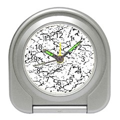 Black And White Grunge Abstract Print Travel Alarm Clock