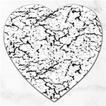 Black And White Grunge Abstract Print Jigsaw Puzzle (Heart) Front