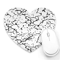 Black And White Grunge Abstract Print Heart Mousepads