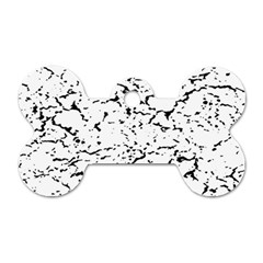 Black And White Grunge Abstract Print Dog Tag Bone (Two Sides)