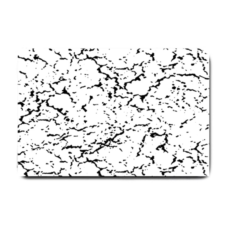 Black And White Grunge Abstract Print Small Doormat 