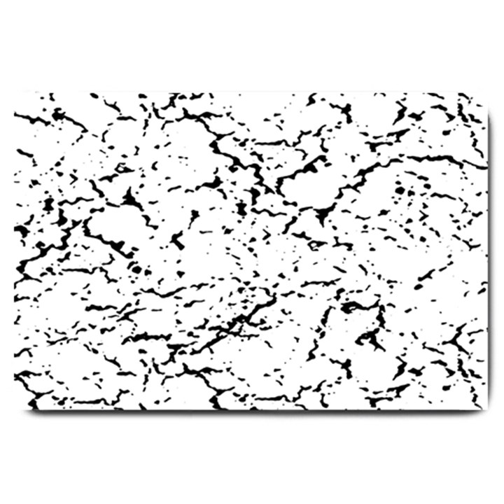 Black And White Grunge Abstract Print Large Doormat 