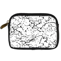 Black And White Grunge Abstract Print Digital Camera Leather Case