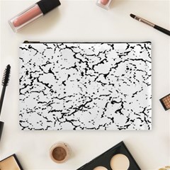 Black And White Grunge Abstract Print Cosmetic Bag (Large)