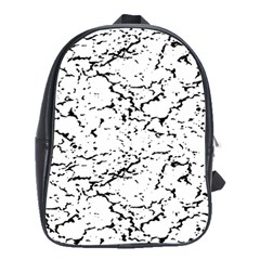 Black And White Grunge Abstract Print School Bag (Large)