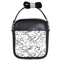 Black And White Grunge Abstract Print Girls Sling Bag