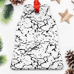 Black And White Grunge Abstract Print Ornament (Bell)