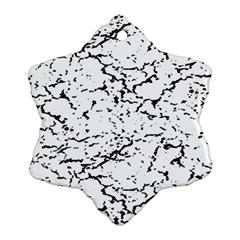 Black And White Grunge Abstract Print Snowflake Ornament (Two Sides)