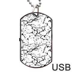 Black And White Grunge Abstract Print Dog Tag USB Flash (One Side)