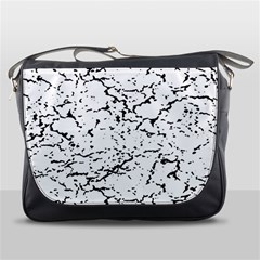 Black And White Grunge Abstract Print Messenger Bag