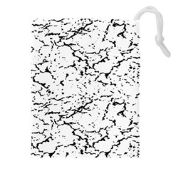 Black And White Grunge Abstract Print Drawstring Pouch (4XL)