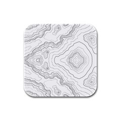 Topography Map Rubber Square Coaster (4 Pack)  by goljakoff