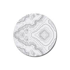 Topography Map Rubber Round Coaster (4 Pack)  by goljakoff