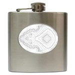 Topography map Hip Flask (6 oz) Front