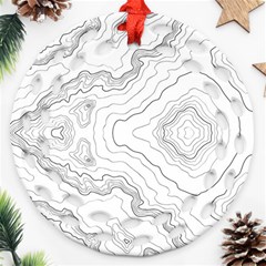 Topography Map Round Filigree Ornament (two Sides) by goljakoff