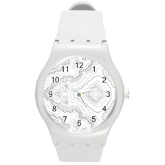 Topography Map Round Plastic Sport Watch (m) by goljakoff