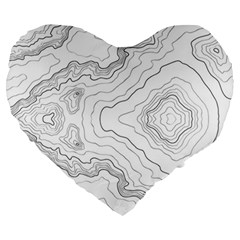 Topography Map Large 19  Premium Heart Shape Cushions by goljakoff