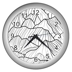 Mountains Wall Clock (silver) by goljakoff