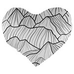 Mountains Large 19  Premium Heart Shape Cushions Back