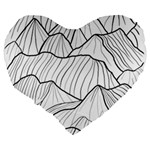 Mountains Large 19  Premium Flano Heart Shape Cushions Back