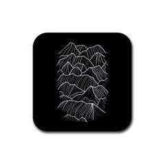 Black Mountain Rubber Square Coaster (4 Pack)  by goljakoff