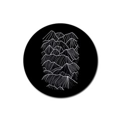 Black Mountain Rubber Round Coaster (4 Pack)  by goljakoff