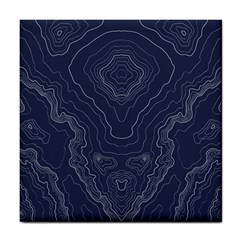 Blue Topography Tile Coaster by goljakoff