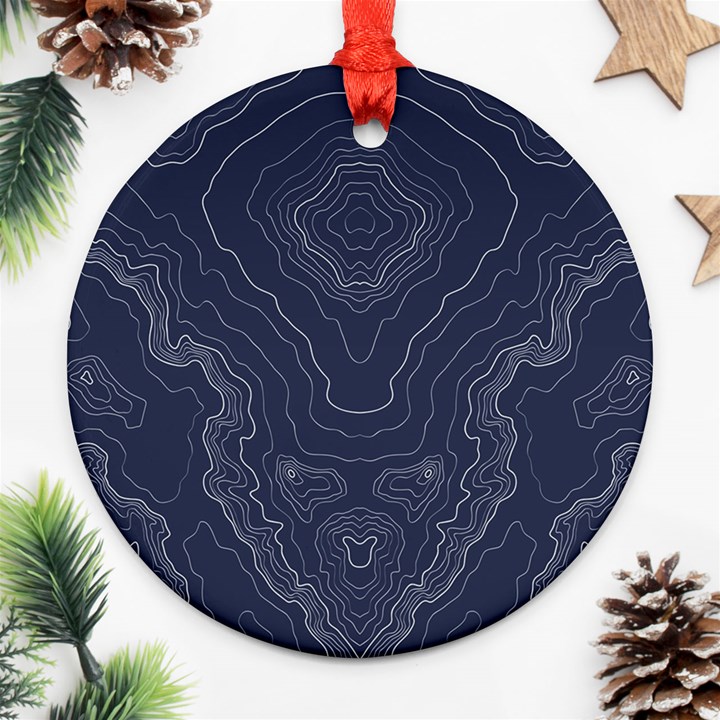 Blue Topography Ornament (Round)