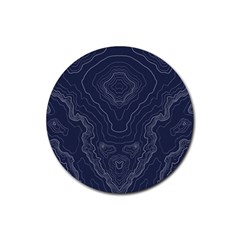 Blue Topography Rubber Round Coaster (4 Pack)  by goljakoff