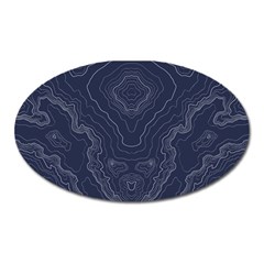 Blue Topography Oval Magnet by goljakoff