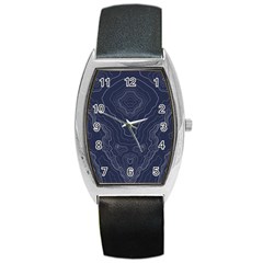 Blue Topography Barrel Style Metal Watch by goljakoff