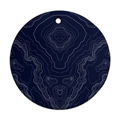 Blue Topography Round Ornament (two Sides) by goljakoff