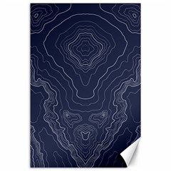 Blue Topography Canvas 24  X 36  by goljakoff