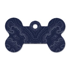 Blue Topography Dog Tag Bone (one Side) by goljakoff