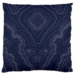 Blue Topography Large Cushion Case (two Sides) by goljakoff