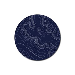 Topography Map Rubber Round Coaster (4 Pack)  by goljakoff