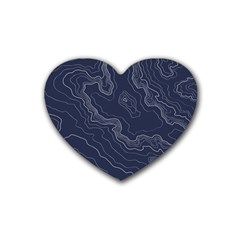 Topography Map Heart Coaster (4 Pack)  by goljakoff