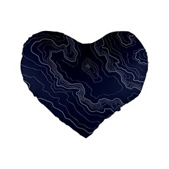 Topography Map Standard 16  Premium Heart Shape Cushions by goljakoff