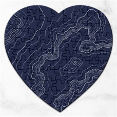 Topography Map Jigsaw Puzzle (heart) by goljakoff