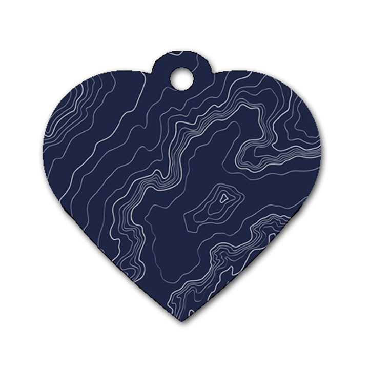 Topography map Dog Tag Heart (Two Sides)