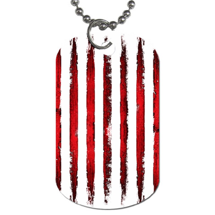 Red stripes Dog Tag (One Side)